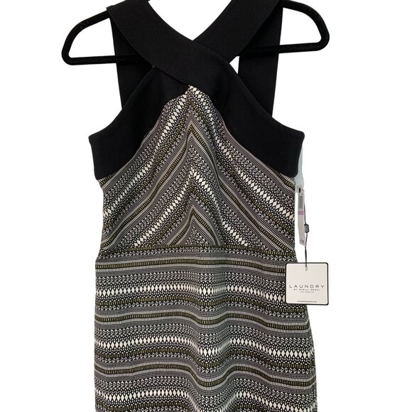 Laundry By Shelli Segal Womens Size 6 Black & White Metallic Halter Dress 7809 - Picture 15 of 15